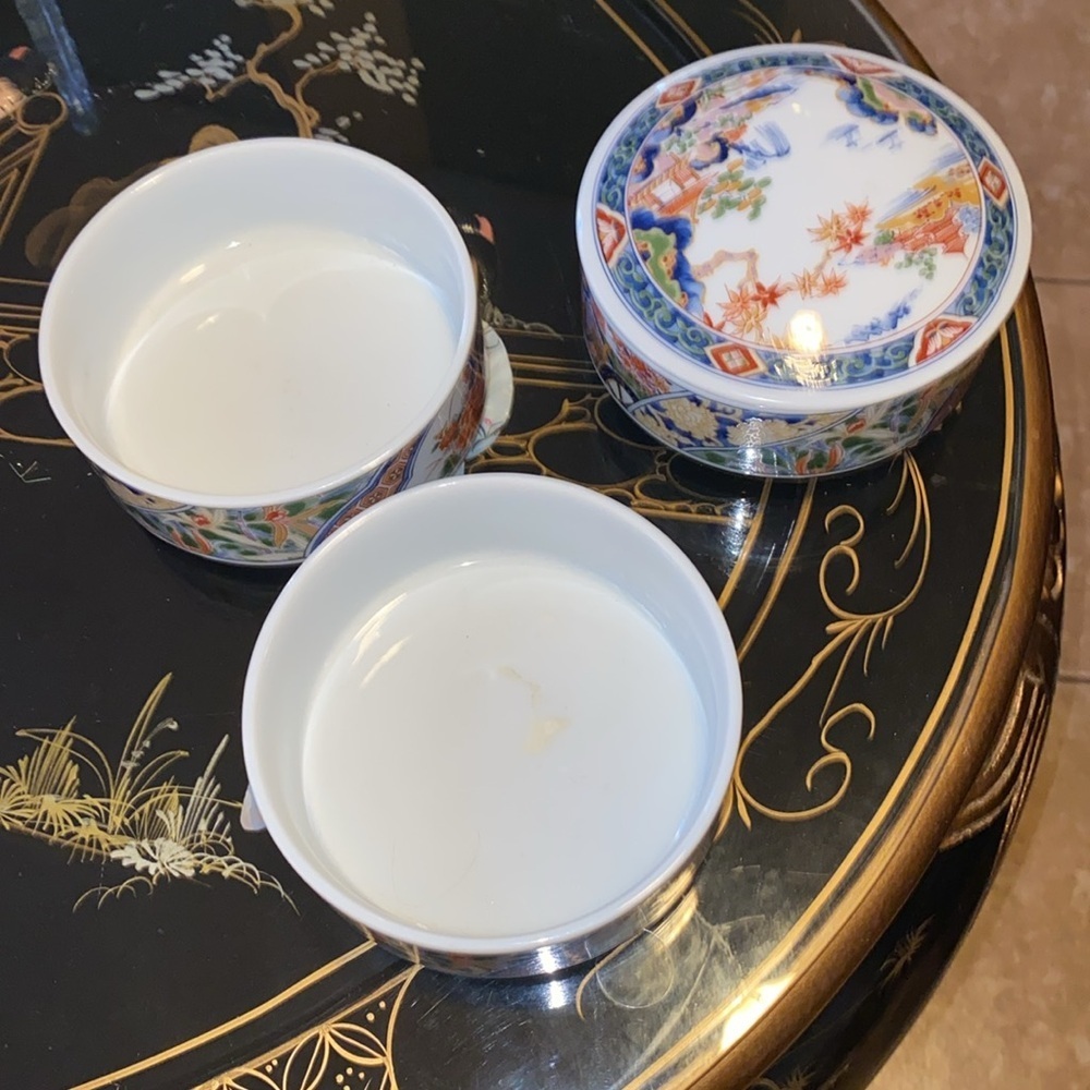 BX46 Vintage Japanese Imari 3 Tier Porcelain Bento Box - Picture 5 of 6